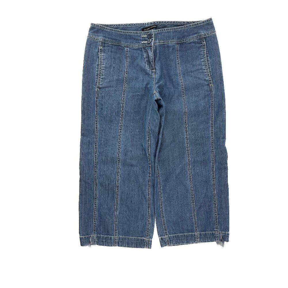 New York & Company Capri Tie Hem Women's size 6 Dark Blue Denim jeans